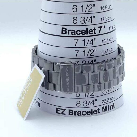 NEW Michael Kors MK Designer ATM Water Slim Runway Gunmetal Watch Box - Picture 6 of 6